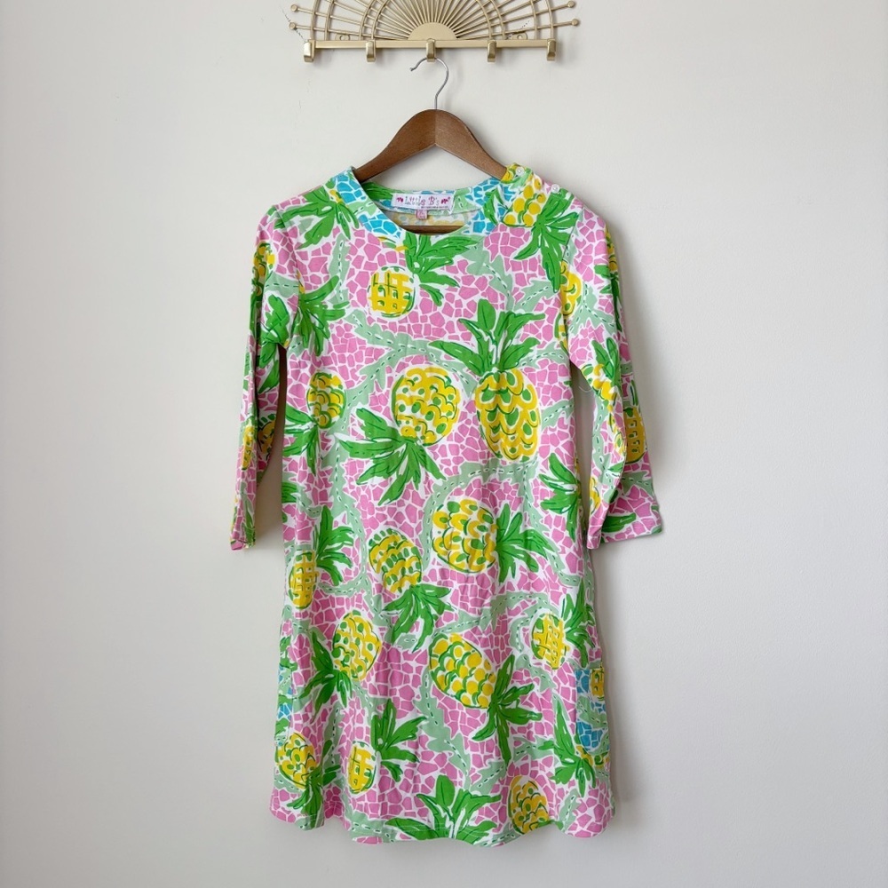 Barbara Gerwit Girl's Pineapple Print Dress XL 12 14 Little B's Summer Vacation